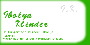 ibolya klinder business card